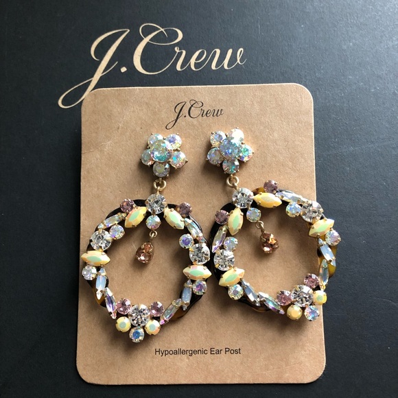 NWT J. Crew Crystal drop-hoop statement ea… - Picture 4 of 6